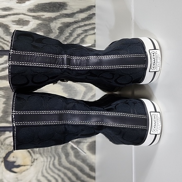 Coach Bonney Logo Butterfly Interior High Top Black Sneakers - Women's Size 8.5B - Picture 3 of 12